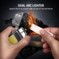 Lighter Transparent Waterproof ARC Electric USB Camping Flash light Rechargeable. 