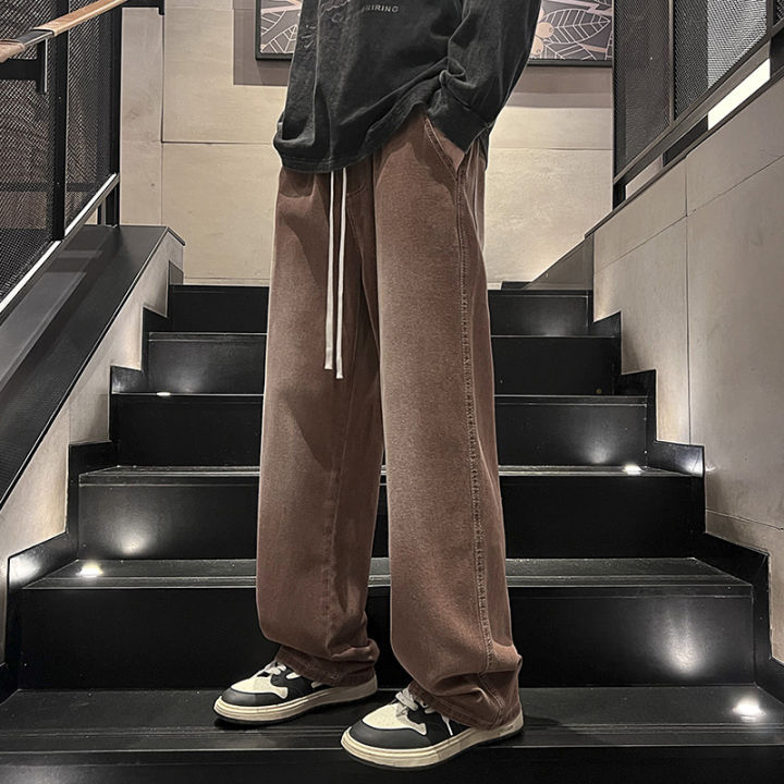 Autumn%20and%20Winter%20Wide%20Leg%20Jeans%20Men's%20Korean%20Style%20Loose%20Trend%20Versatile%20High%20Street%20Retro%20Trousers%20Straight-Leg%20Pants%20American%20Pants%20-%20Image%203