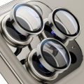 WSKEN For apple iPhone 15 Pro/ apple iPhone 15 Pro Max Camera Lens Protector Shatterproof 9H Tempered Glass Camera Screen Protector Metal Ring Cover Film Accessories Black Titanium, White Titanium, Blue Titanium, Natural Titanium.