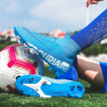 【selevn roind】 ZHENZU Size 35-45 Men Boys Soccer Shoes Football Boots High Ankle Kids Cleats Training Sport Sneakers Football Shoes.
