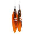 Bohemian Women Indian Feather Beads Tassel Dangle Hook Earrings Jewelry Gift.
