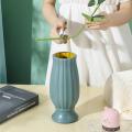 Flower Vase Unbreakable Exquisite Smooth Touch Streamlined Solid Color Dried Flower Arrangement Plastic Vase for Living Room. 