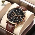 2024 New Mens Watches LIGE Top Brand Luxury Leather Casual Quartz Watch Men's Sport Waterproof Clock Watch Relogio Masculino+Box. 