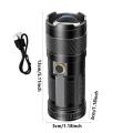 3 F350 LED Mini Flashlight Powerful Type-C Rechargeable Battery Torch Adjustable Brightness Flashlights For Camping Hiking.