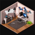 8 Pack Self-Adhesive Hexagonal Acoustic Panel,Orange.