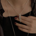 Korean version of the new S925 sterling silver snake bone chain tassel necklace women's fashion personality versatile high-end broken silver necklace. 