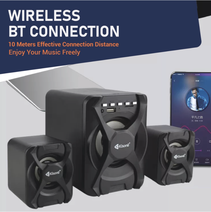 Kisonli%20U2500BT%20USB%20Bluetooth%202.1%20Speaker%20with%20FM%20TF%20AUX%20Remote%20Control%20Black%205W%20-%20Image%206