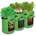 3Pcs Potato Grow Bags,Planter Bags with Flap and Handles,Heavy Duty Fabric Plant Pots for Tomato,Carrot, Fruits, Flower. 