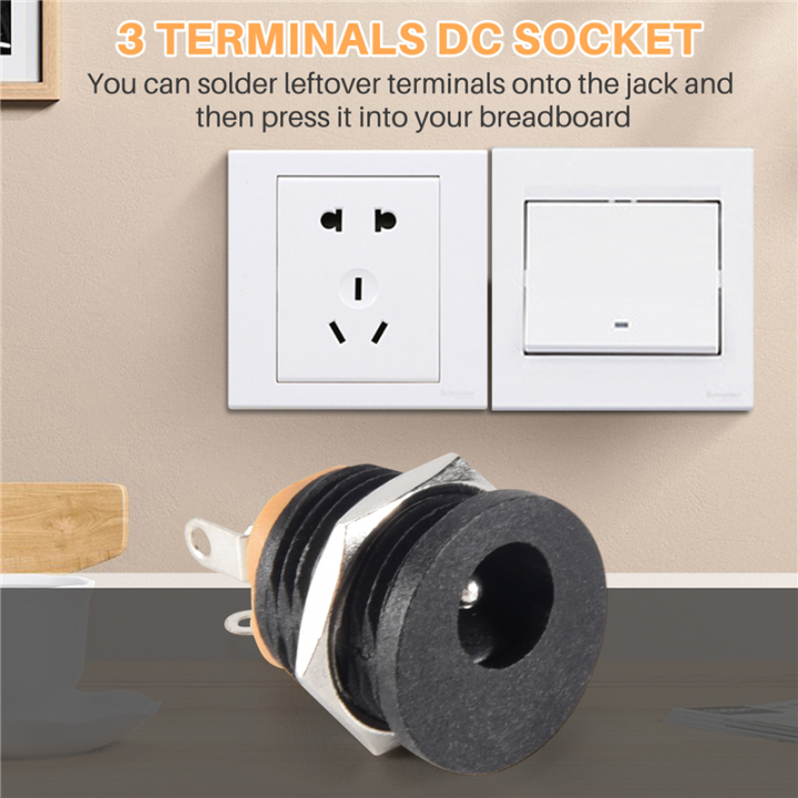 10%20Pcs%203-terminal%20Soldering%202.1mm%20x%205.5mm%20Female%20Power%20Jack%20DC%20Socket%20-%20Image%203