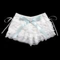 Multilayer Lace Shorts Women Ribbons Flower Ruffles Elastic Waist Cute Cake Shorts Lolita Shorts for Sweet Girls Kawaii Clothes. 