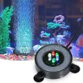 Aquarium Bubbler Aquarium Light Aquarium Air Stone Disk Round Fish Tank Bubbler with Auto Color Changing LED.