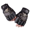 Skulls Rivet PU Leather Fingerless Gloves Men Women Fashion Women's Gym Punk Gloves Half Finger Men's Gloves. 