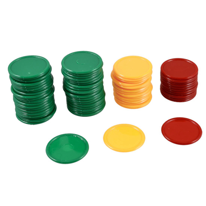 Red Yellow Green Round Shaped Mini Poker Chips Lucky Game Props 276 Pcs