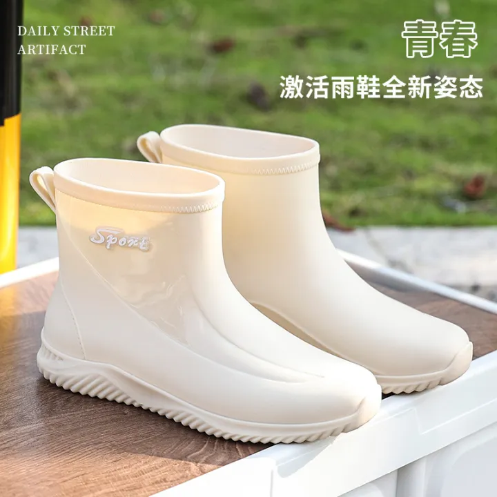 Fashion%20PVC%20Anti%20Slip%20Low%20Rise%20Boots%20Thickened%20Short%20Leg%20Ladies%20Martin%20Water%20Shoes%20Plastic%20Low%20Heel%20Waterproof%20Women's%20Rain%20Boots%20-%20Image%203