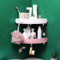 Zhichuan non-perforated european bathroom shelf, bath washing, storage rack, triangular plastic toilet suction cup wall wholesale.