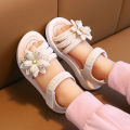 Summer New Soft Sole Anti slip Comfortable Fashion Princess Shoes Big, Medium, and Small Girls' Sandals Bow. 