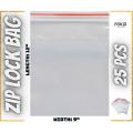 25 Pcs Plastic Zip Lock Bags, Size 9"x12" Packing Clothing T-Shirt, Shoes, Kitchen,  Documents Prints Photo - Zipper Bag.. 