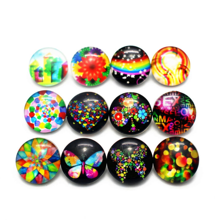 【Pei jie Store】20pcs/lot Mix Rainbow Snap Buttons Bangles 18mm Snap Jewelry Button Ginger Button Bracelet Snaps Jewelry