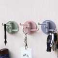 Multifunctional bathroom wall shelf free punching seamless trace rack rotating hook strong 3 branch rotating sticky hook.