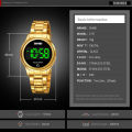 SKMEI 1737 Golden Stainless Steel Digital Watch For Women - Golden. 