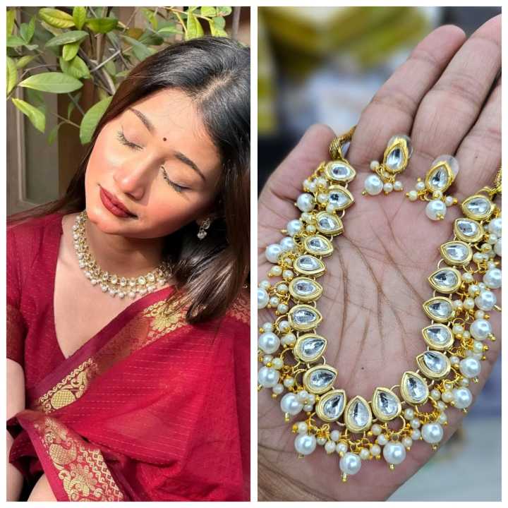 Kundan Choker Set Jewelry Unisex Fashion Necklaces And Pendants Accessories for women