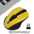 2.4Ghz Wireless Mouse 1200DPI Adjustable Home Office Computer Game Optical Gaming Cordless Mice,Yellow. 
