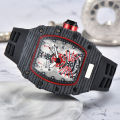 Hengbolong wood grain hollow men's watch new fashion business barrel quartz watch net red watch wholesale.