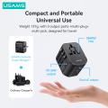 USAMS T59 Universal Travel Adapter Travel Charger Socket Converter 20W Dual USB Type-C Wall Charger.