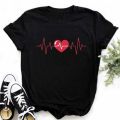 Maycaur New Finger Heart T Shirt Women Tops Korean Ulzzang Graphic Tees Women Fashion Women's T Shirts 90s Girls Black Shirt.