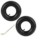 2 PCS 4.10/3.50-4 Inch Inner Tube Tire for Hand Truck, Dolly, Hand Cart, 4.10-4 Replacement Tube with Crowbar. 