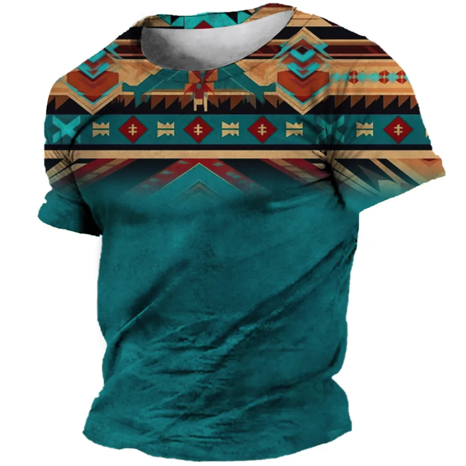 Vintage Ethnic African Clothes For Men Dashiki T Shirt Traditional