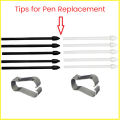 Touch Stylus S Pen Tips Nibs+ Pen Clip for Samsung Tab S7 S7+ Black.