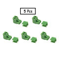 (5 pcs) 2PIN RIGHT ANGLE SCREWS TERMINAL BLOCK 2 PIN 5.08MM PITCH PLUG-IN L TYPE PLUG & SOCKET.