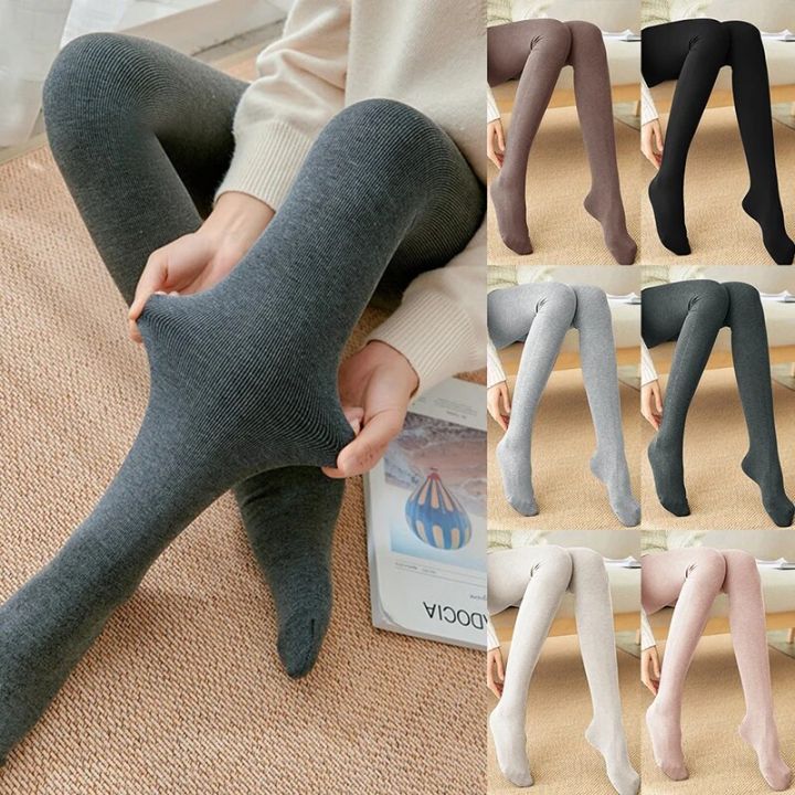 Spring Autumn Thermal Pantyhose Women Solid Thick Stockings Opaque Pantyhose Slim Elastic Leggings High Waist Tights