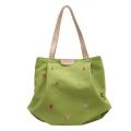 Embroidered Tote Bag Durable Portable Canvas Shoulder Bag Large Capacity Fashion Storage Bag for Casual Grocery Shopping Book Carrying Women Accessory Pouch. 