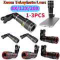 【Lowest Prices Online】 1-3Pcs 8X/12X/20X Phone Camera Lens Universal Zoom Wide Angle Macro Fisheye Len Telephoto Len Monocular For Phone. 