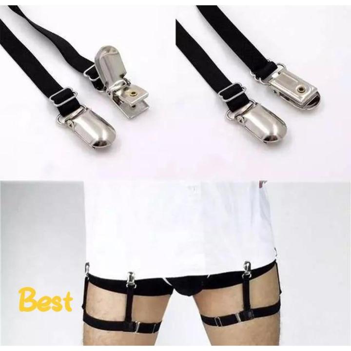 Men's Shirt Stay Leg Loop Garter Clip High Stretch Thickened Garter Belt