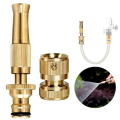 Copper High Pressure Sprinkler Sprayer Hose Pipe Nozzle Spraying Head Garden Irrigation Fitting. 