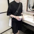 Korean Fashion Summer Clothes 2 Piece Set Mens Outfits Solid Color Slim Fit Streetwear Tracksuit Casual Clothes For Men Shorts.
