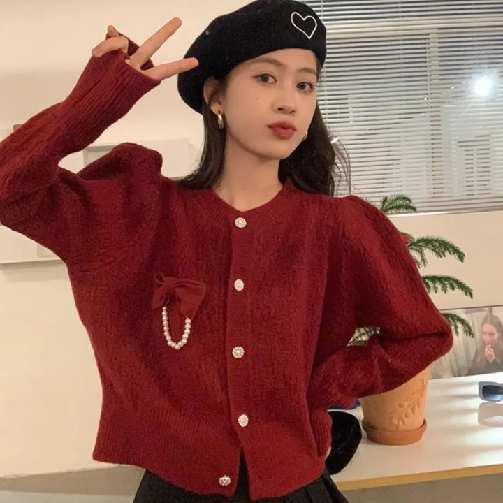 Sweet%20Elegance%20round%20Neck%20Sweater%20Cardigan%20Bow%20Pearl%20Pin%20Design%20French%20Style%20Sweater%20Coat%20-%20Image%207