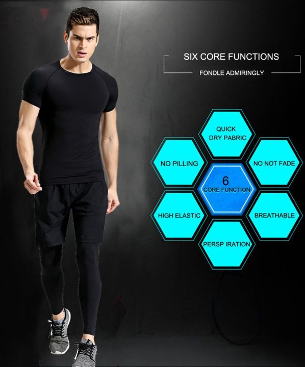 Men's%20Running%20Suit%20Brand%20Tracksuit%20Quick%20Dry%20T-Shirt%20Compression%20Basketball%20Leggings%20Rash%20Gard%20MMA%20Summer%20Short%20Sleeve%20Top%20New%20-%20Image%203