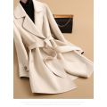 【2288】Double-Sided Velvet Coat Overcoat Mid-Length Coat Women's Solid Color Small Loose Double-Faced Woolen Goods Spring and Autumn Fashion. 