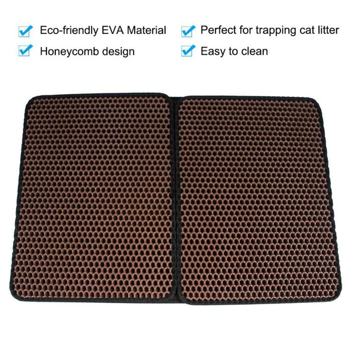 Cat Litter Mat Trapper Double Layer Foldable EVA Cat Litter Trapping Pad with Honeycomb Design Cats Accessories