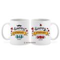 Happy Anniversary Mom & Dad Couple Ceramic Coffee Mug Set Of 2Pic Ideal Gift For Anniversary,Valentine Day, Birthday Inte-1239 - Coffee Mug - Coffee Mug - Coffee Mug. 