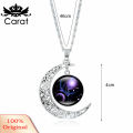 （New）Women 12 Contellation Moon Alloy Electroplating Elegant Pendant Necklace for Valentine Day. 