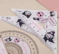 4 Pcs/set Sanrioed Kuromi Pochacco Straight Ruler Protractor Students Math Geometry Triangle Rulers Set Kawaii Stationery.