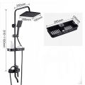 Matte Square Bathroom Thermostatic Mixer Shower Set Black Bathtub Shower Mixer Tap Wall Mount Rainfall Shower Mixer Tap. 