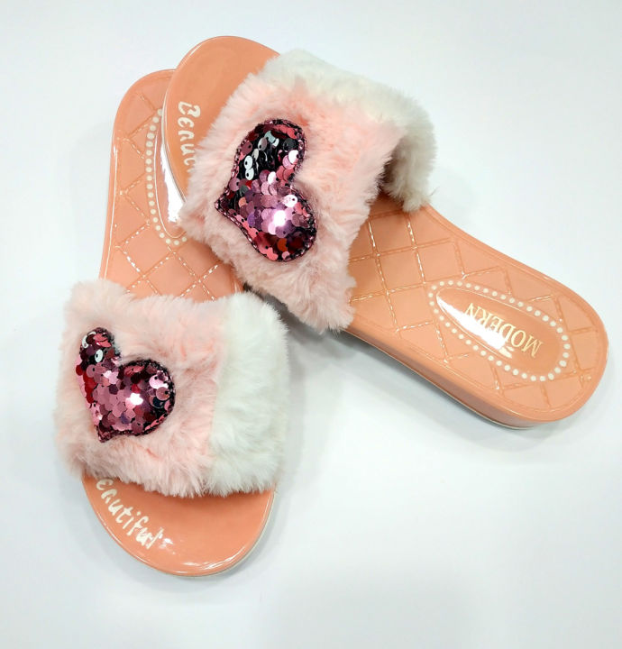 Soft  Rubber Slides Sandal Shoes For Women Or  Girls Upper Wollen Stylish Design Waterproof & Always Walking  Hello Kitty Shape Design