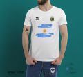 Argentina Flag & Football Logo Half Sleeve Round Neck Tshirt.
