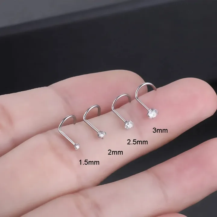 G23%20Titanium%20Nose%20Stud%20Piercings%2020G%20Cubic%20Zirconia%20Set%201.5/2/2.5/3MM%20Screw%20Nostril%20Pircing%20Nariz%20Earring%20Jewelry%20Wholesale%20-%20Image%202
